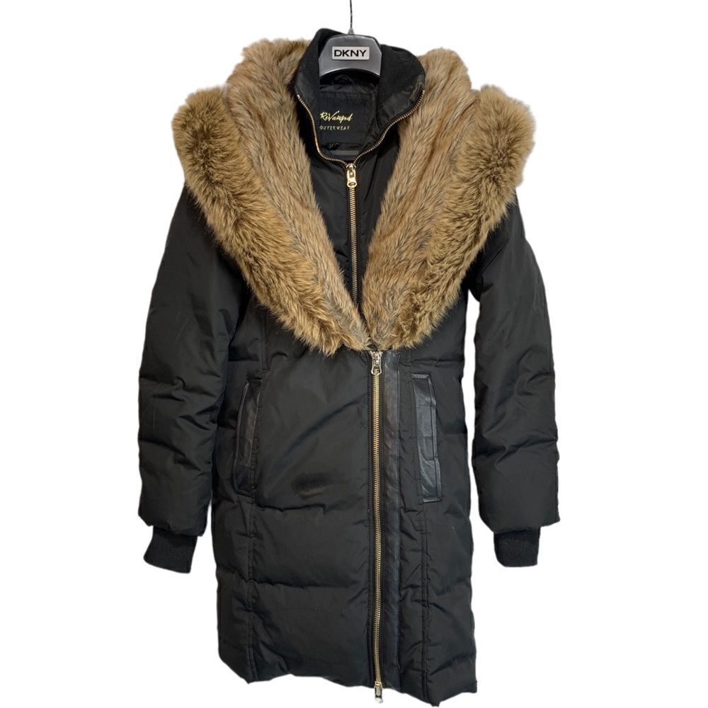 Revamped faux fur trimmed hooded down filled parka
